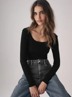 The Set 3 Pack Ribbed Long Sleeve Bodysuits Grey/Black/White