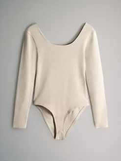 The Set 3 Pack Ribbed Long Sleeve Bodysuits Black/Chocolate/Cream