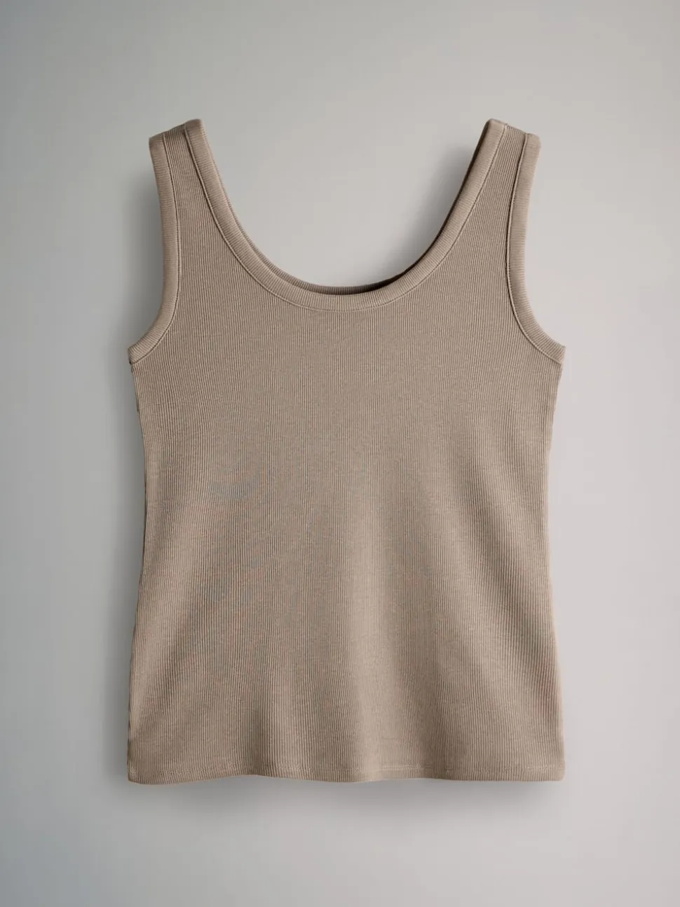 The Set 5 Pack Ribbed Scoop Neck Vests White/Black/Brown/Taupe Brown/Neutral