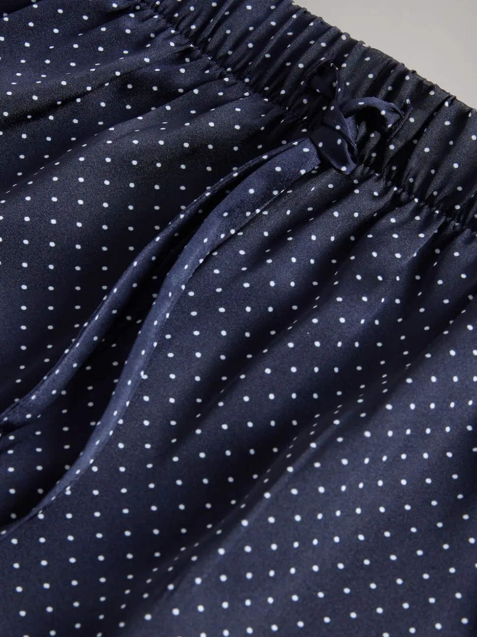 The Set 2 Pack Satin Pyjamas Shorts Burgundy/Navy Polka Dot