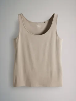 The Set 7 Pack Scoop Neck Vests Black/White/Brown/Light Brown/Cream/White