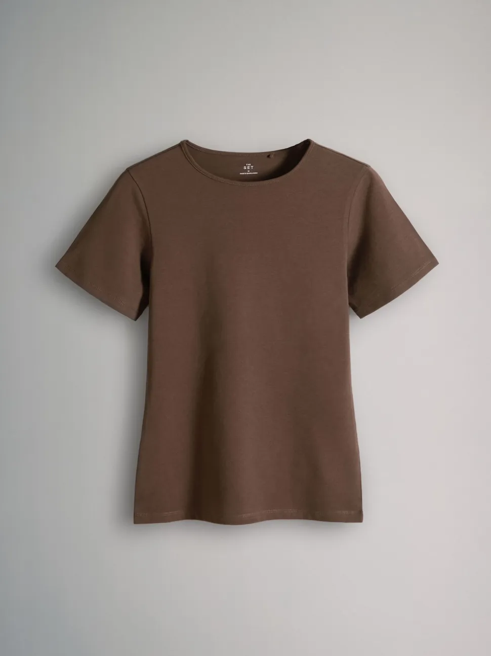 The Set 5 Pack Short Sleeve Fitted Crew Neck T-Shirts Black/Brown/Neutral/Nude/White