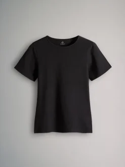 The Set 5 Pack Short Sleeve Fitted Crew Neck T-Shirts Black/Brown/Neutral/Nude/White