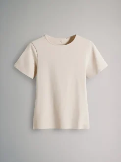 The Set 5 Pack Short Sleeve Fitted Crew Neck T-Shirts Black/Brown/Neutral/Nude/White