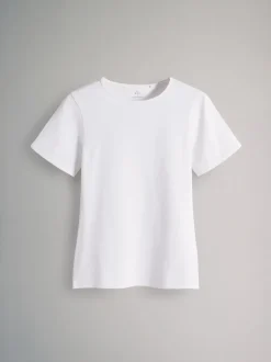 The Set 5 Pack Short Sleeve Fitted Crew Neck T-Shirts Black/Brown/Neutral/Nude/White