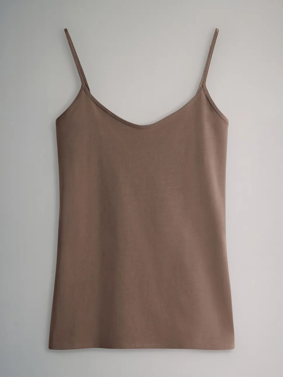 The Set 7 Pack Thin Strap Vest Tops Chocolate Brown/Cream/White/Blues