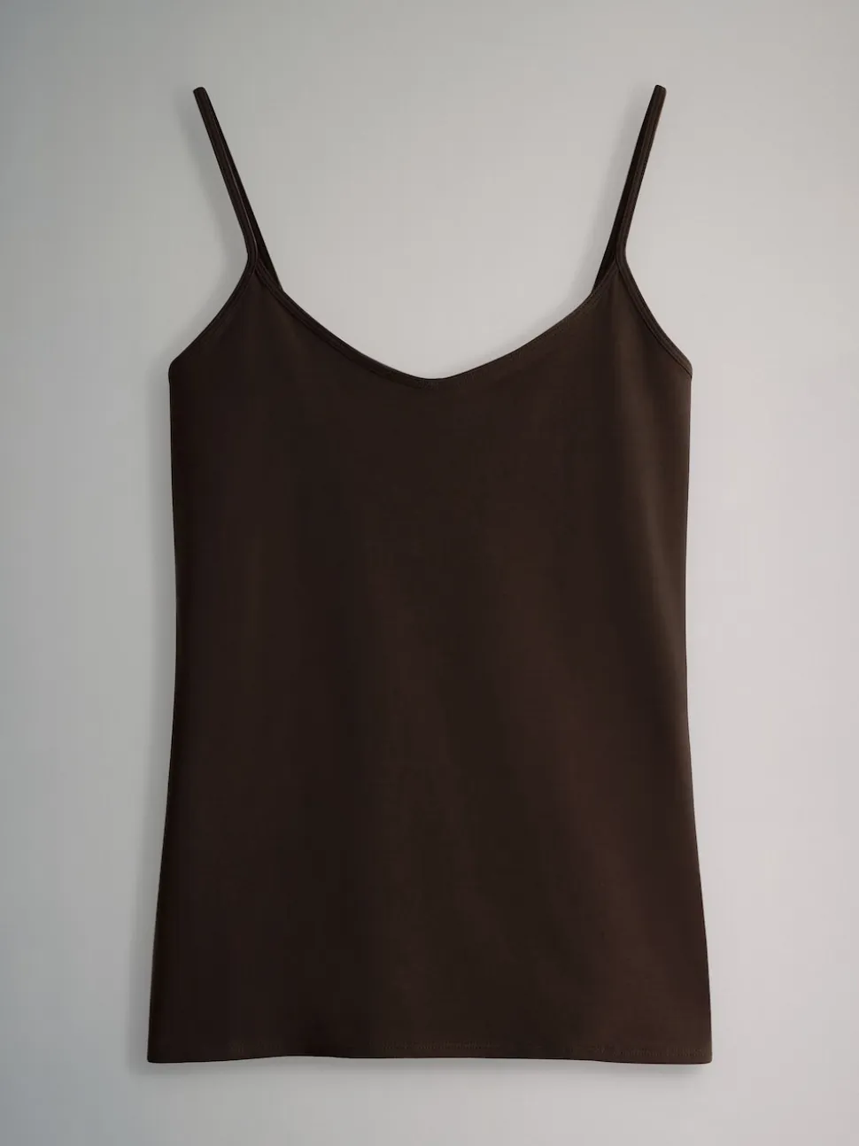 The Set 7 Pack Thin Strap Vest Tops Chocolate Brown/Cream/White/Blues