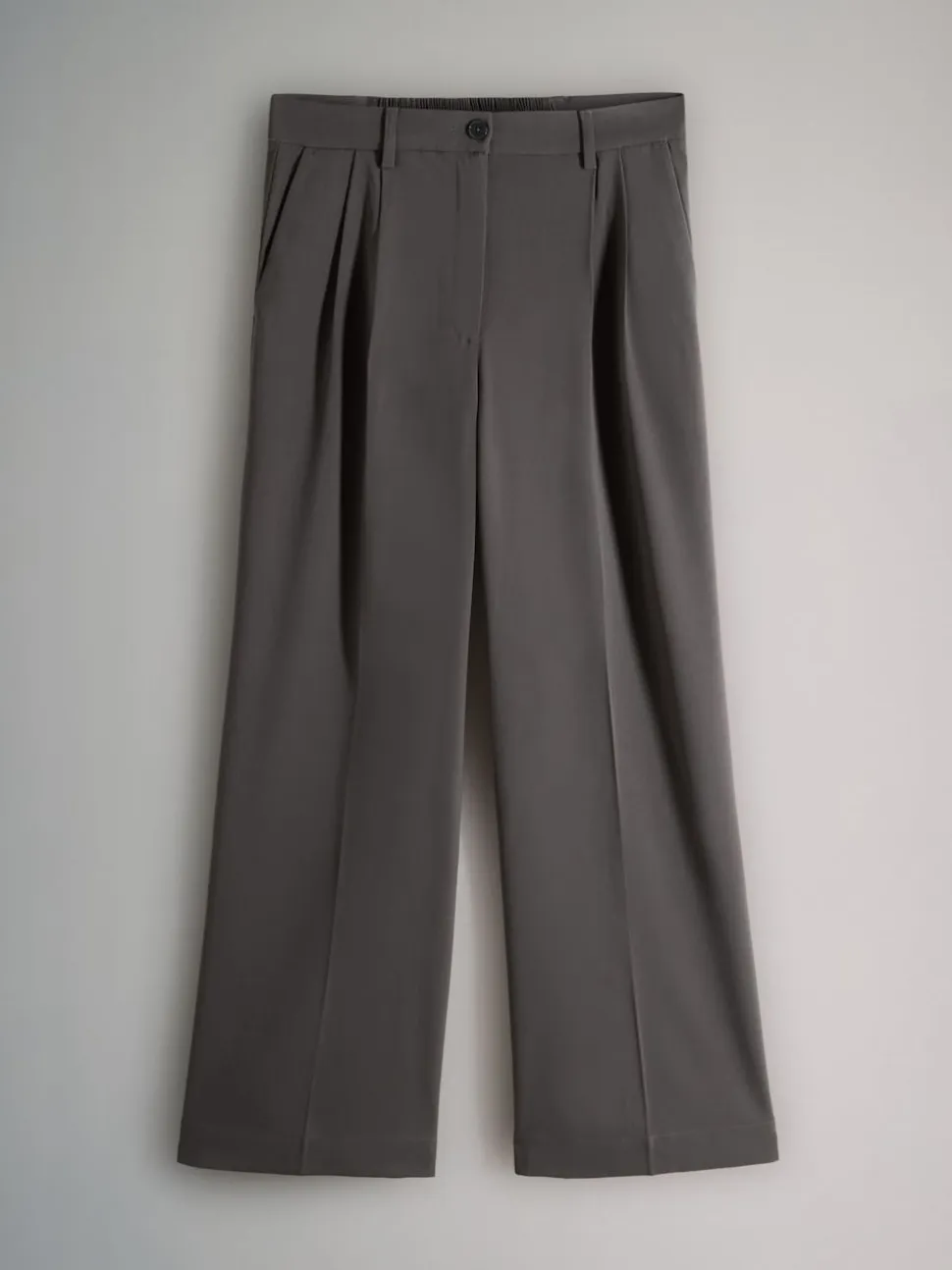 The Set 2 Pack Wide Leg Pleated Trousers Black/Grey