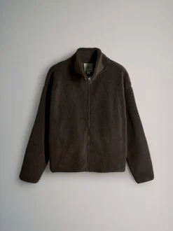 The Set 2 Pack Zip Through Borg Fleeces Chocolate Brown/Cream