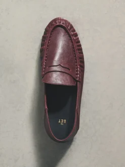 The Set Burgundy Red Premium Suede Loafers