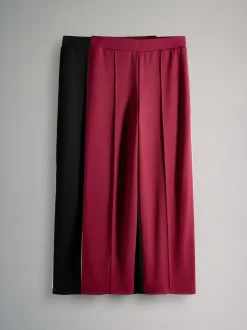 The Set Modal Straight Leg Joggers 2 Pack Black/ Dark Red