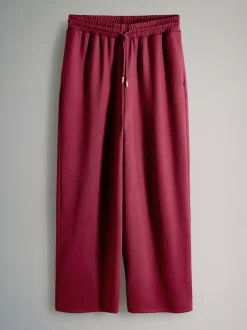 The Set Oversized Modal Zip Through Sweatshirt & Joggers Set Burgundy Red