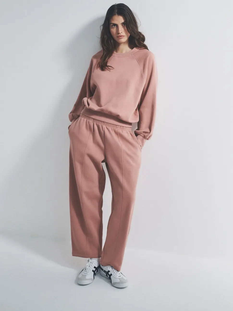 The Set Pink Oversized Raglan Sweatshirt and Barrel Leg Jogger Co-Ord Set
