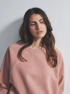 The Set Pink Oversized Raglan Sweatshirt and Barrel Leg Jogger Co-Ord Set