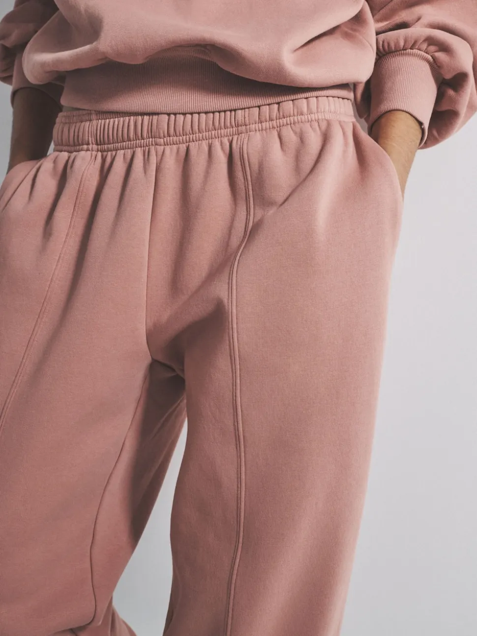 The Set Pink Oversized Raglan Sweatshirt and Barrel Leg Jogger Co-Ord Set