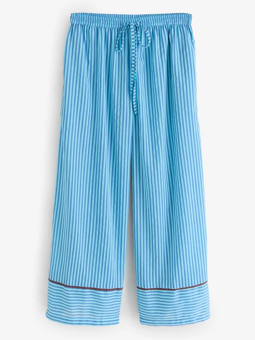 Their Nibs Blue Skinny Stripe Cotton Voile Oversized Long Pyjamas Set