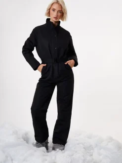 Threadbare Black Ski Jumpsuit