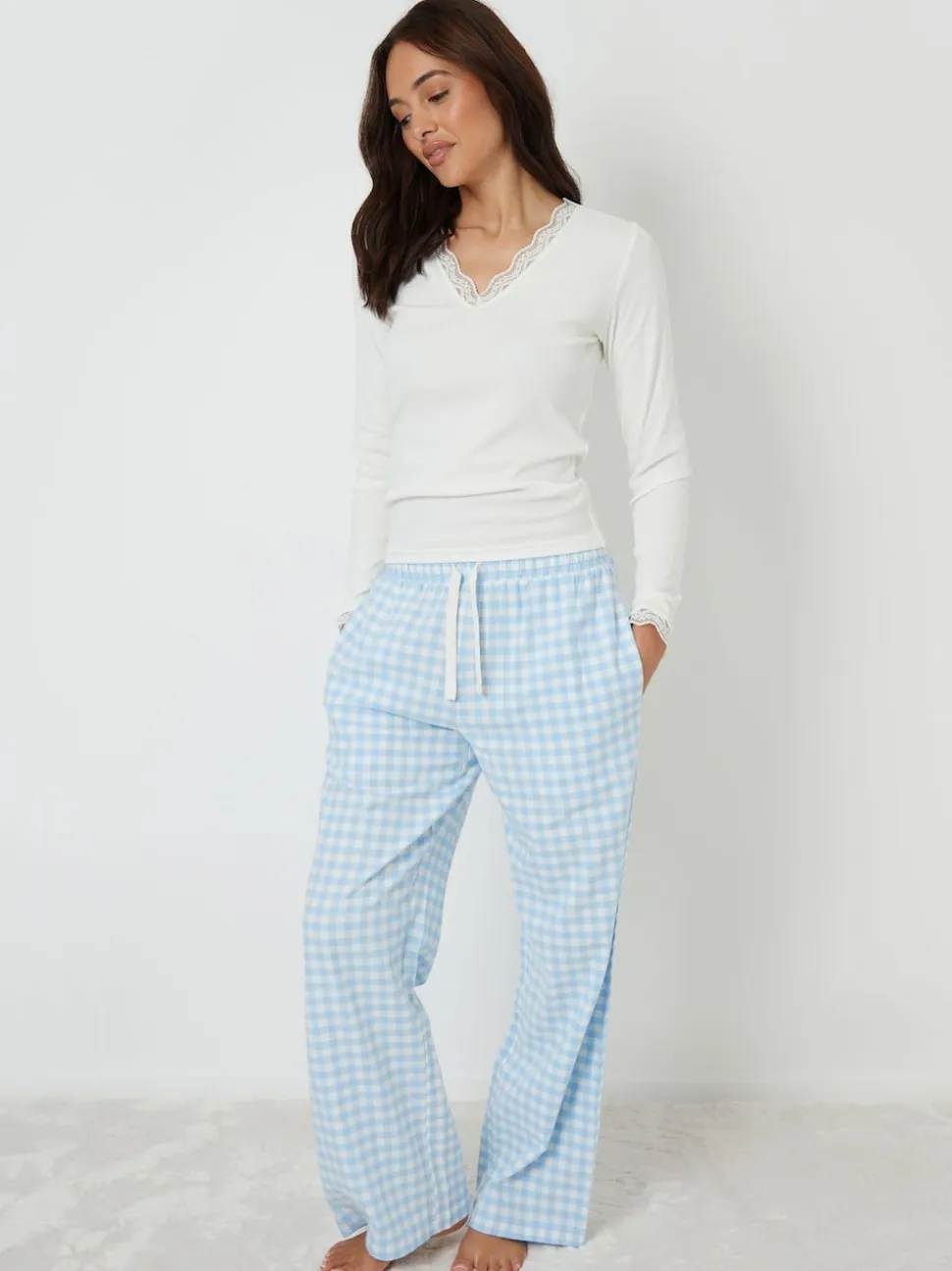 Threadbare Blue Cotton Long Sleeve Pyjamas Set