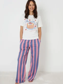 Threadbare Blue Graphic Print Short Sleeve Pyjamas Set