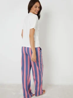 Threadbare Blue Graphic Print Short Sleeve Pyjamas Set