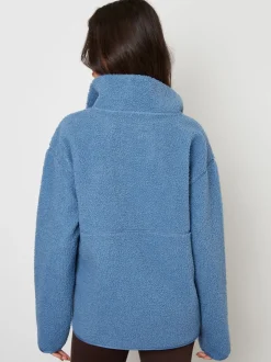 Threadbare Blue Half Zip Borg Fleece