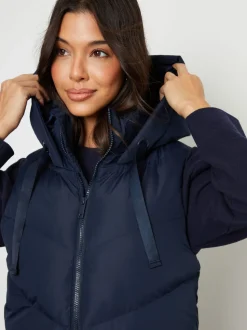 Threadbare Blue Longline Padded Gilet