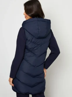 Threadbare Blue Longline Padded Gilet