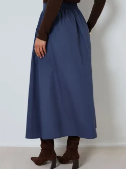 Threadbare Blue Midi Skirt with Pockets