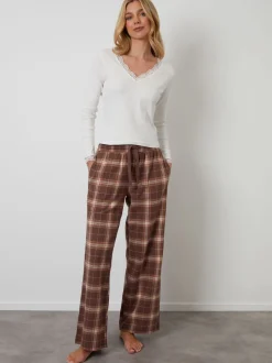 Threadbare Brown Cotton Long Sleeve Pyjamas Set