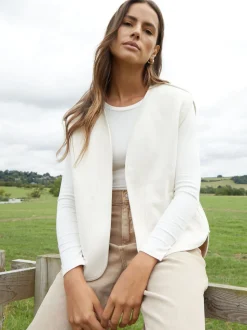Threadbare Cream Reversible Borg Gilet