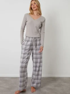 Threadbare Grey Cotton Long Sleeve Pyjamas Set