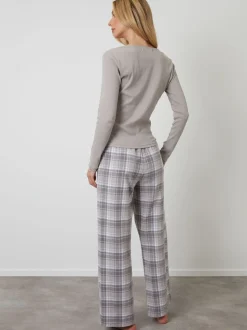Threadbare Grey Cotton Long Sleeve Pyjamas Set