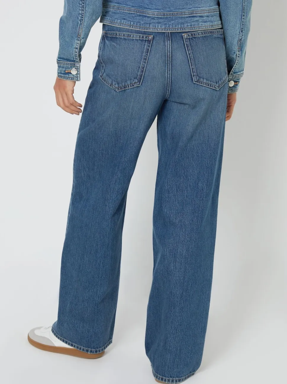 Threadbare Mid Blue Baggy Wide Leg Jeans