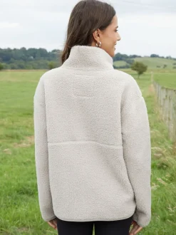 Threadbare Mushroom Half Zip Borg Fleece