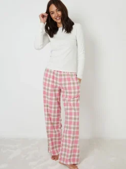 Threadbare Pink Crew Neck Long Sleeve Check Pyjamas Set