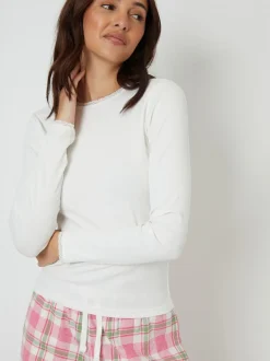 Threadbare Pink Crew Neck Long Sleeve Check Pyjamas Set