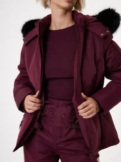 Threadbare Red Belted Padded Ski Jacket