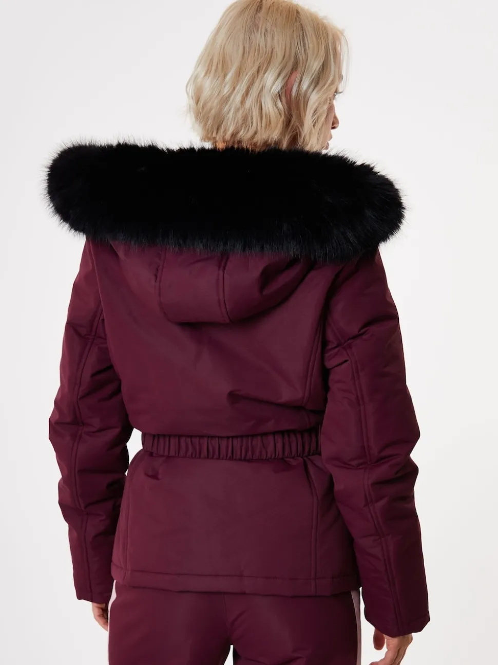 Threadbare Red Belted Padded Ski Jacket