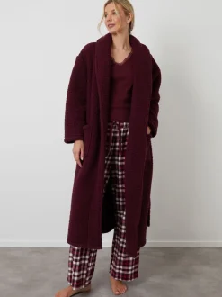 Threadbare Red Cosy Borg Dressing Gown