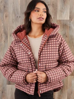 Threadbare Red Hooded Padded Jacket