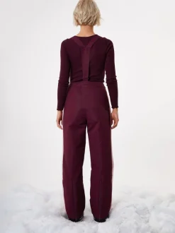 Threadbare Red Side Stripe Padded Ski Trousers with Braces