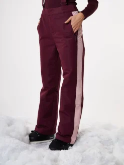 Threadbare Red Side Stripe Padded Ski Trousers with Braces