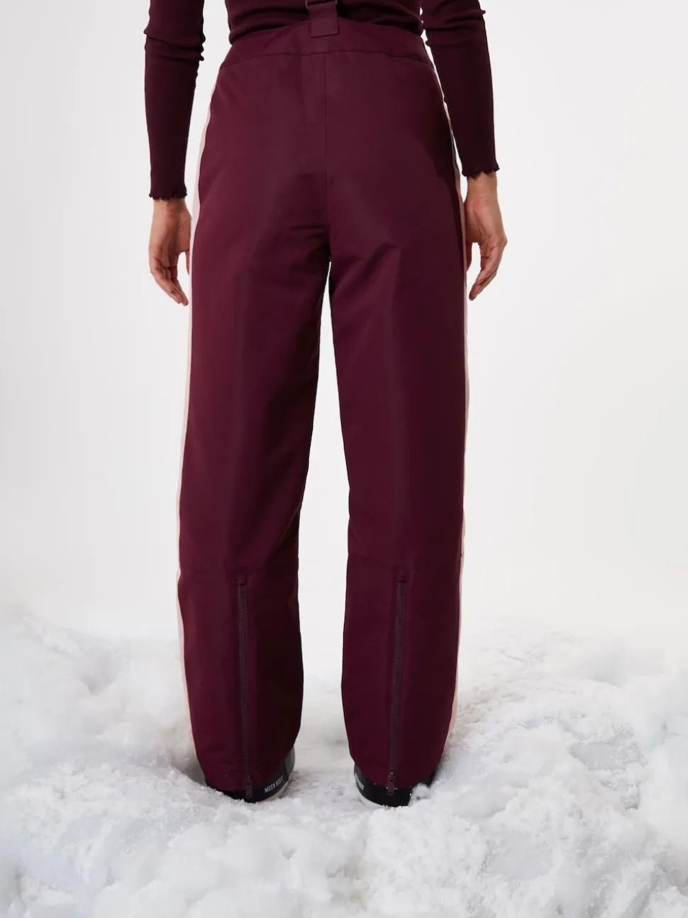 Threadbare Red Side Stripe Padded Ski Trousers with Braces