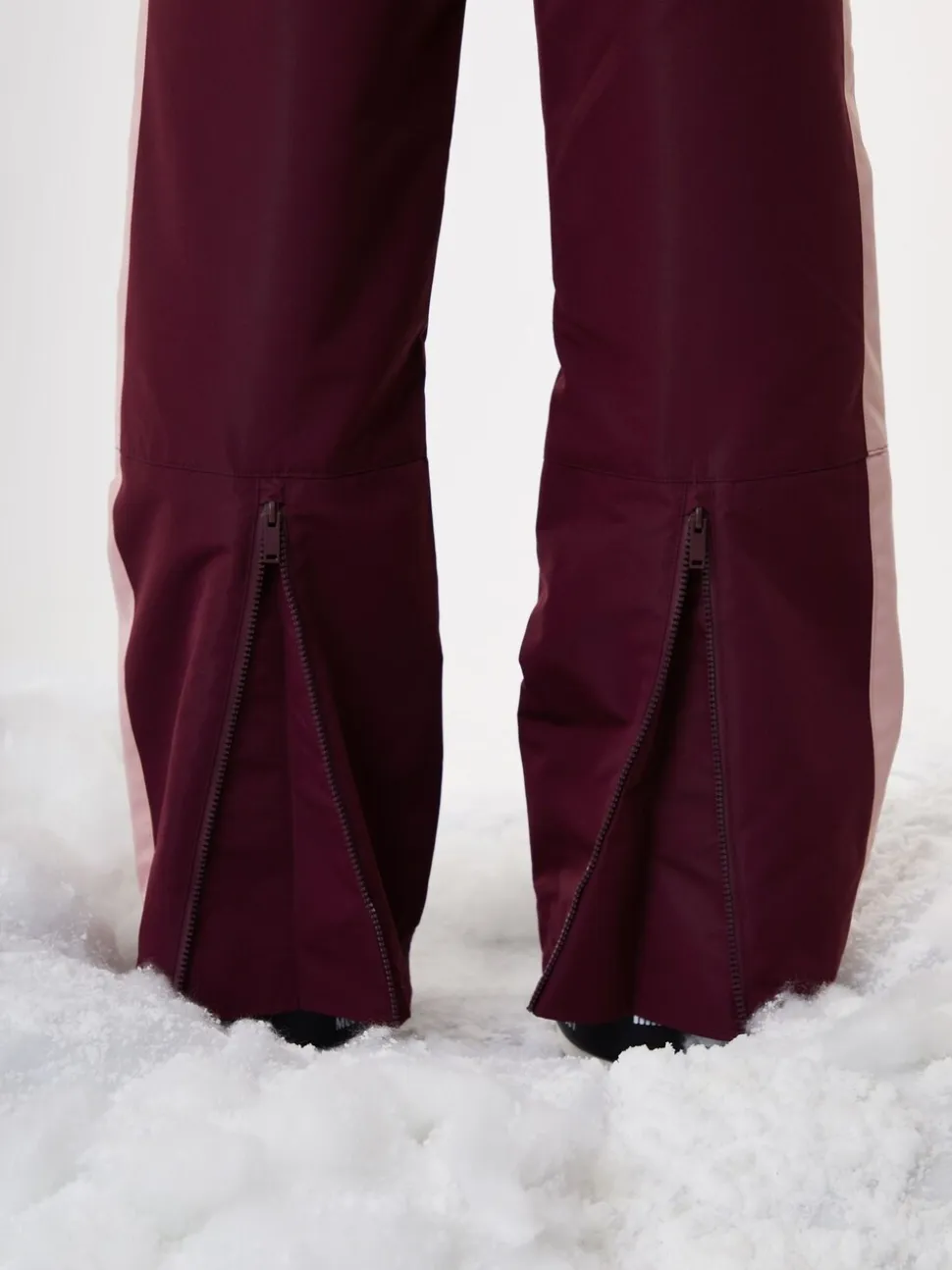 Threadbare Red Side Stripe Padded Ski Trousers with Braces