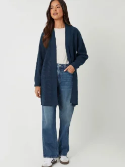 Threadbare Sky Blue Cable Knit Cardigan