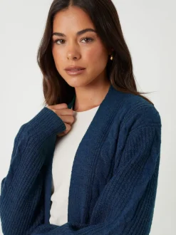 Threadbare Sky Blue Cable Knit Cardigan