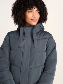 Tog 24 Blue Raleigh Thermal Padded Hooded Long Coat