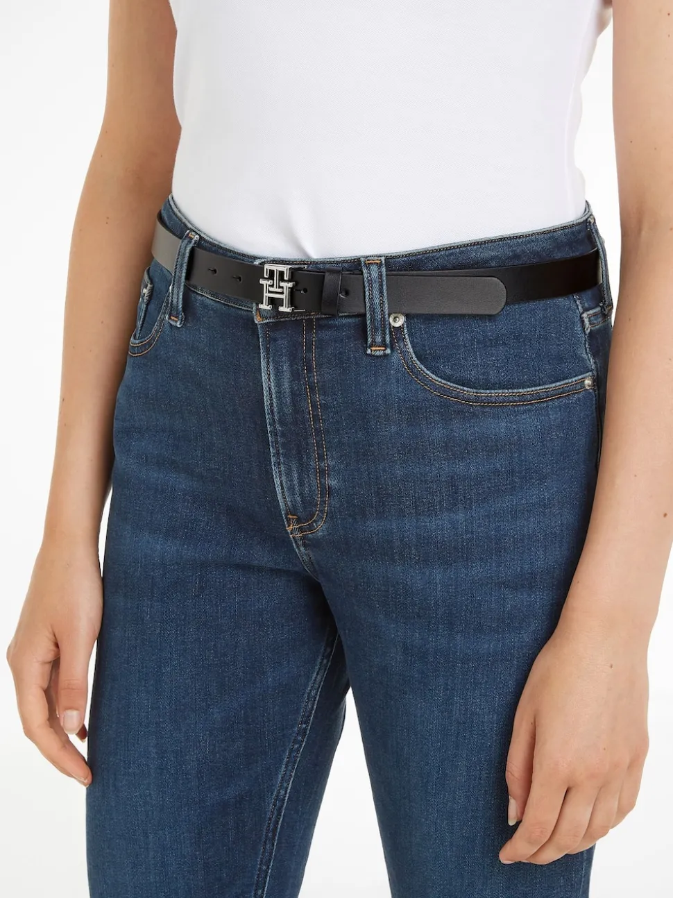 Tommy Hilfiger Black Logo Belt