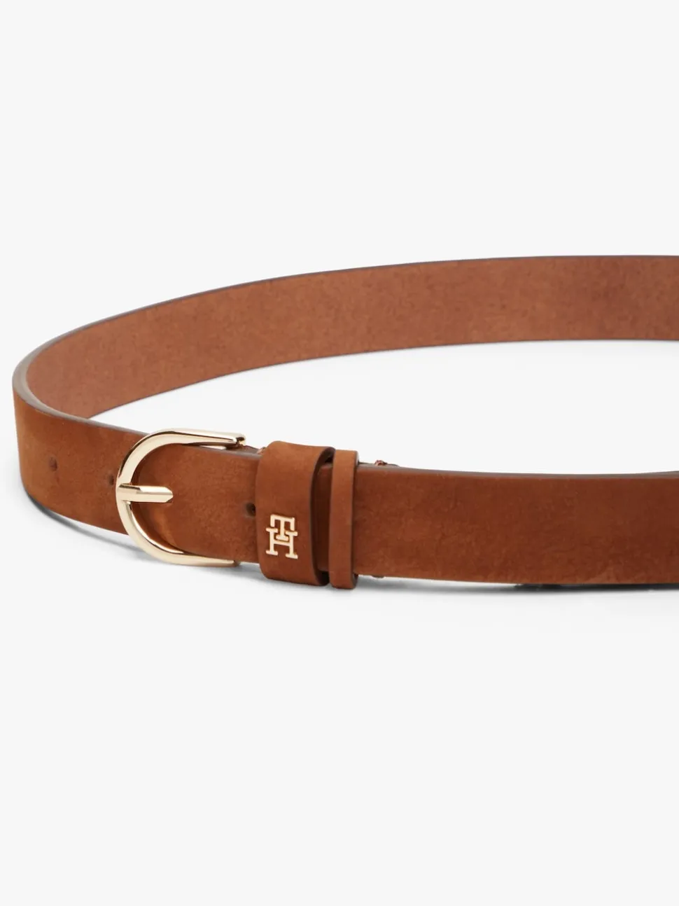 Tommy Hilfiger Brown Essential Rounded Buckle Leather Belt