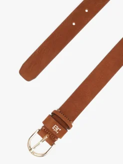 Tommy Hilfiger Brown Essential Rounded Buckle Leather Belt
